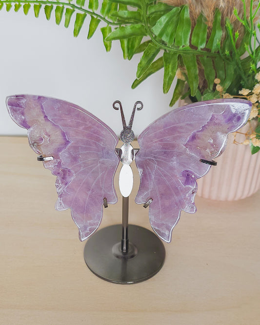 Amethyst Butterfly Wings on Stand