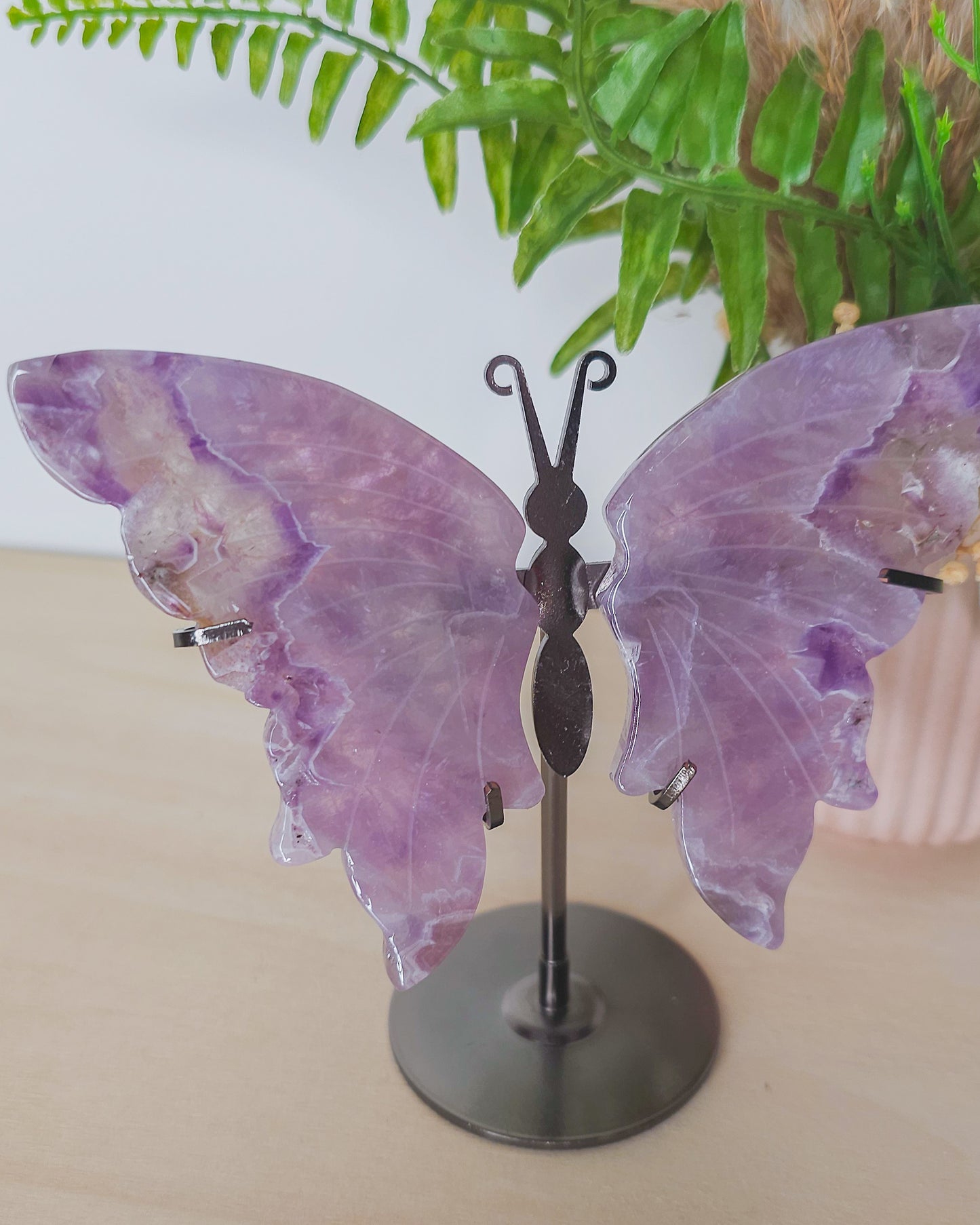 Amethyst Butterfly Wings on Stand