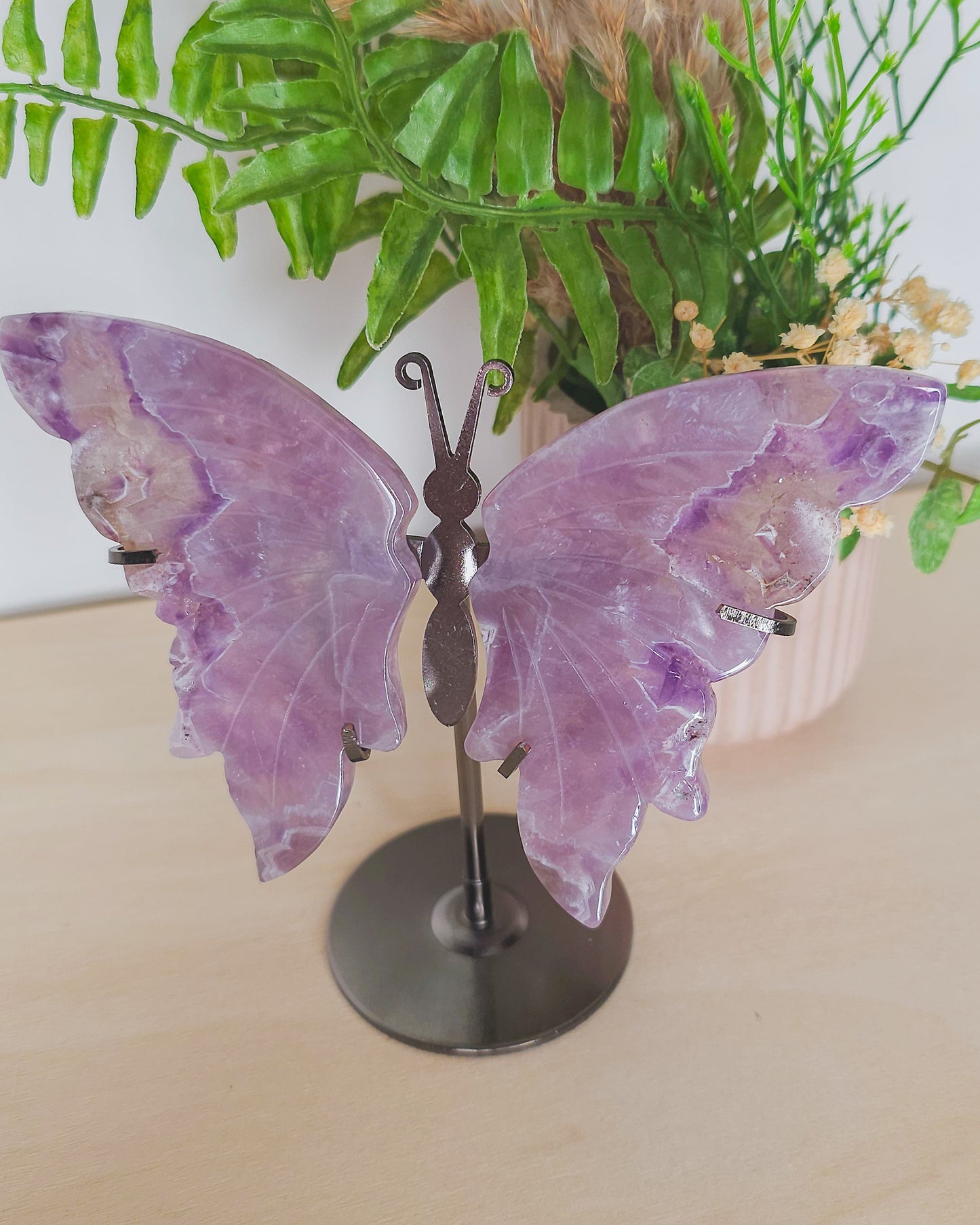 Amethyst Butterfly Wings on Stand