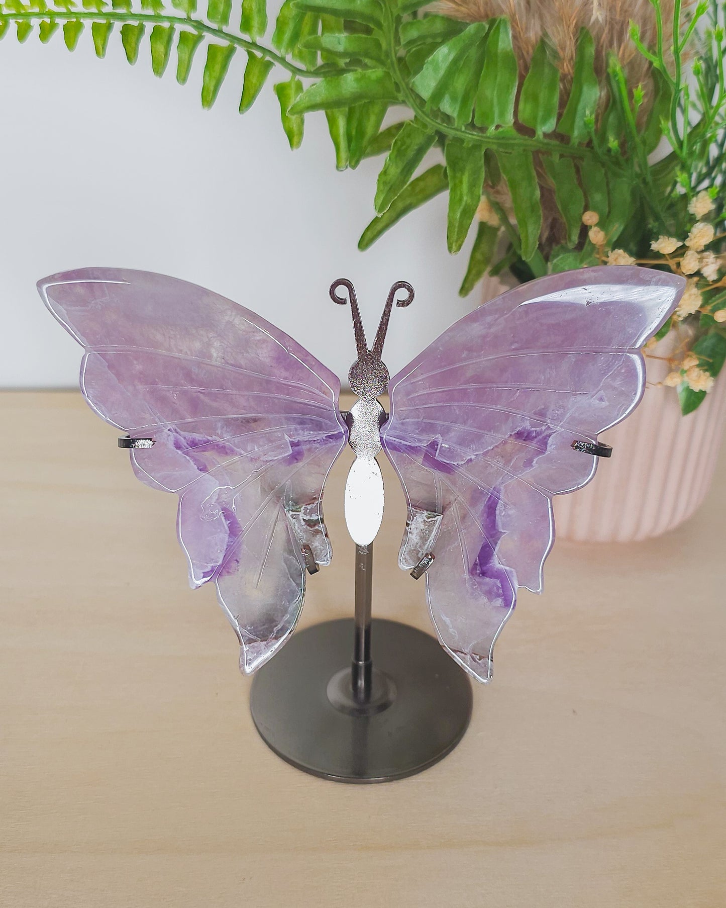 Amethyst Butterfly Wings on Stand