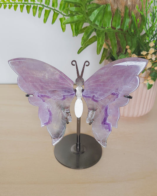 Amethyst Butterfly Wings on Stand