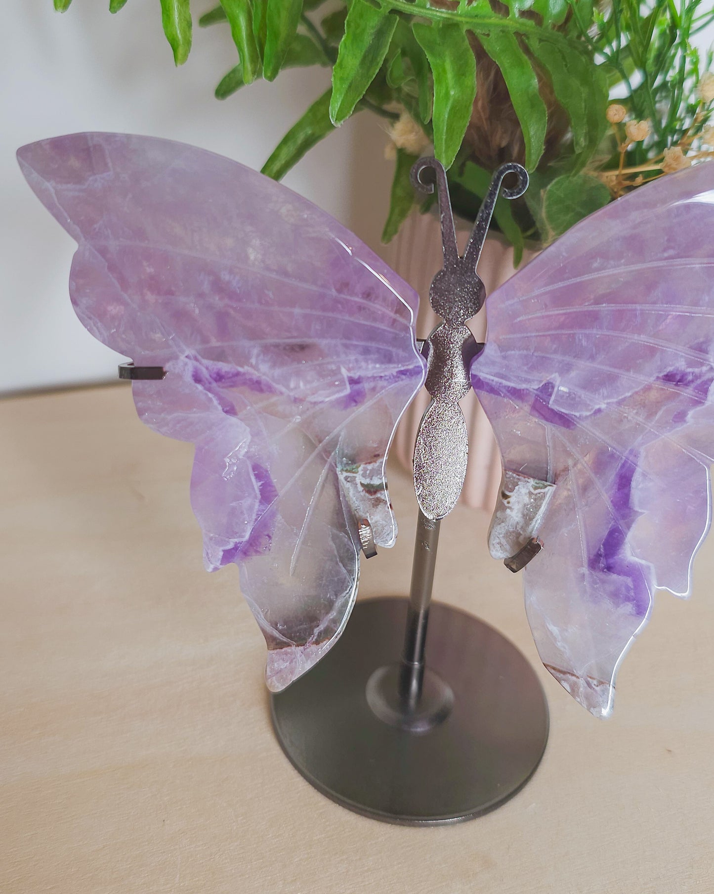Amethyst Butterfly Wings on Stand