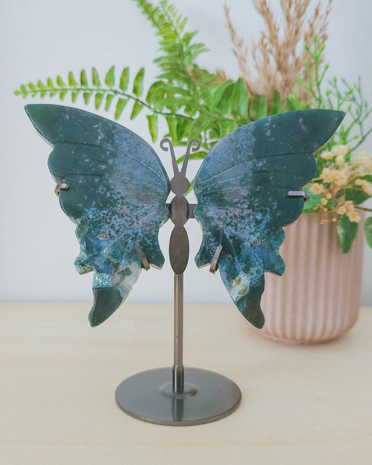 Jasper Butterfly Wings on Stand