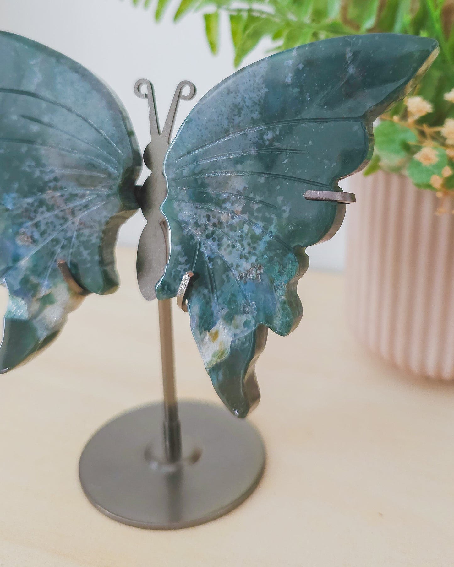 Jasper Butterfly Wings on Stand