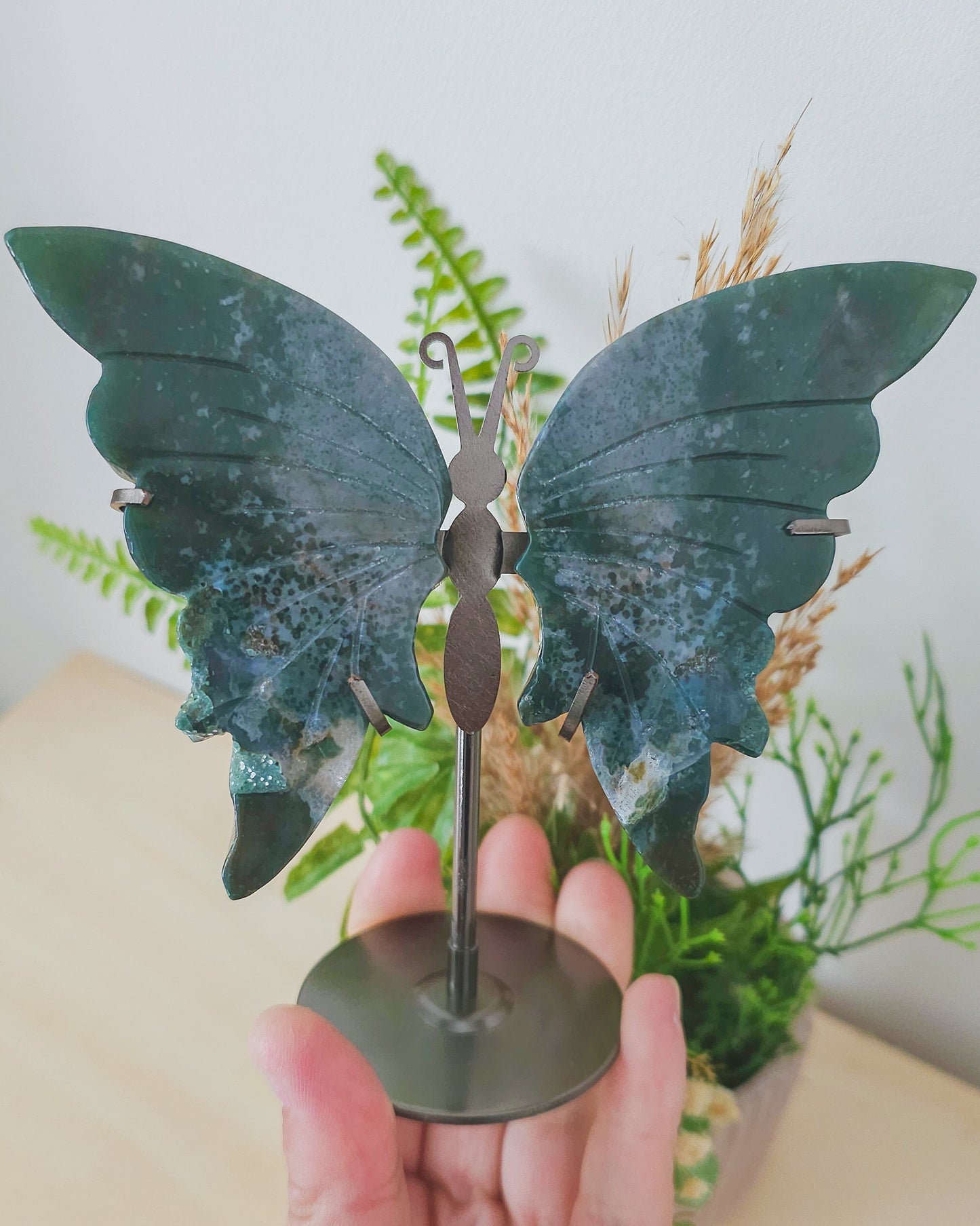 Jasper Butterfly Wings on Stand