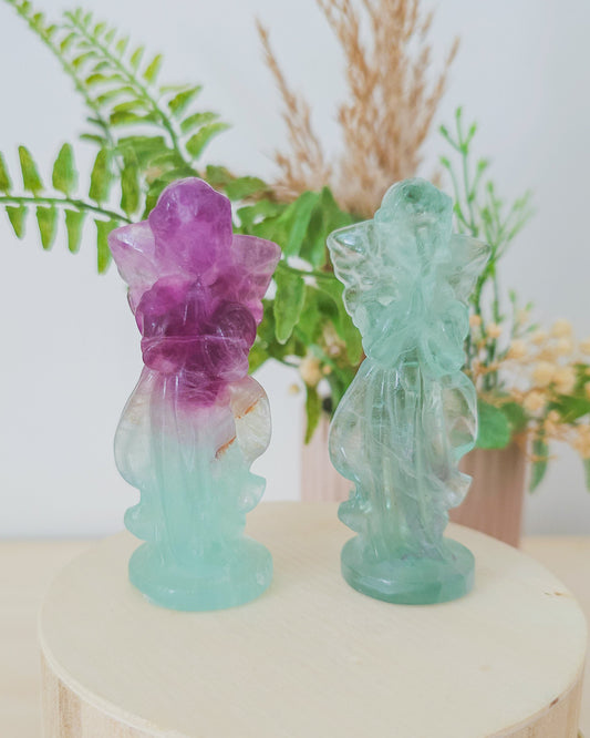 Fluorite Angel Carvings