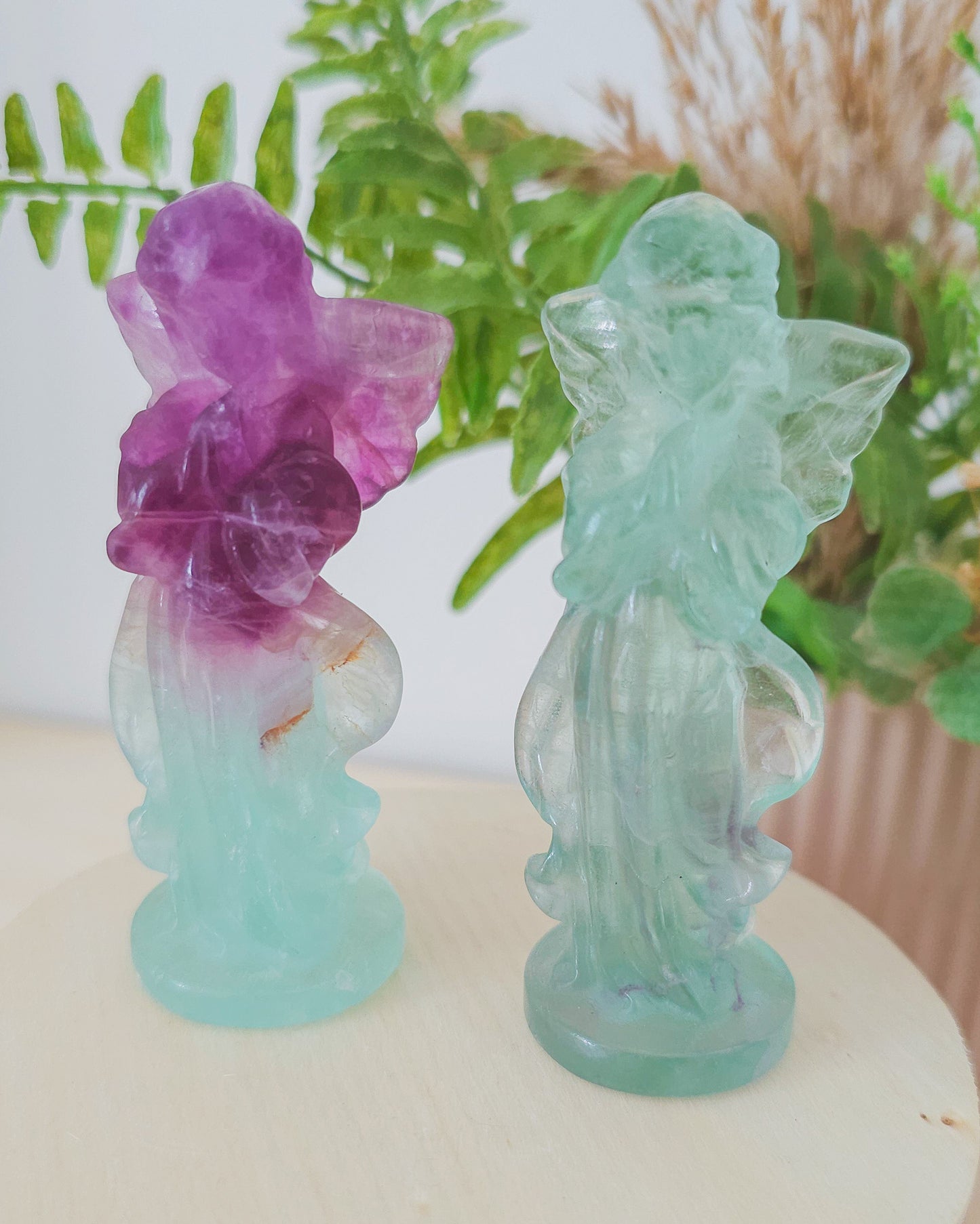 Fluorite Angel Carvings