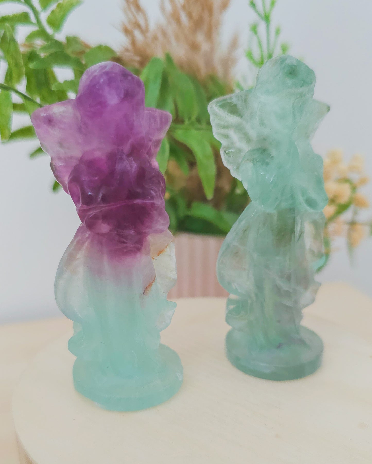Fluorite Angel Carvings