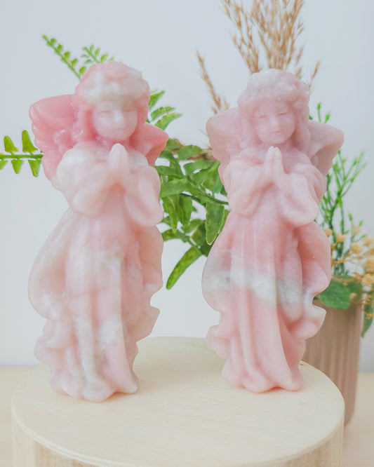 Pink Opal Angel Carvings (10cm)