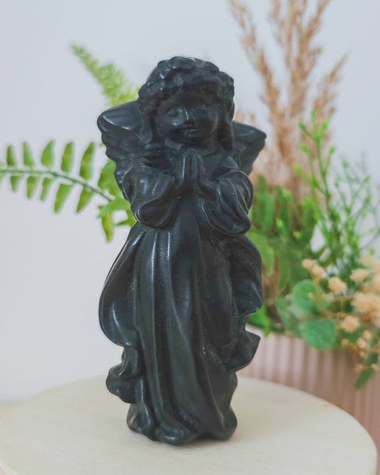 Black Obsidian Angel Carving (10cm)
