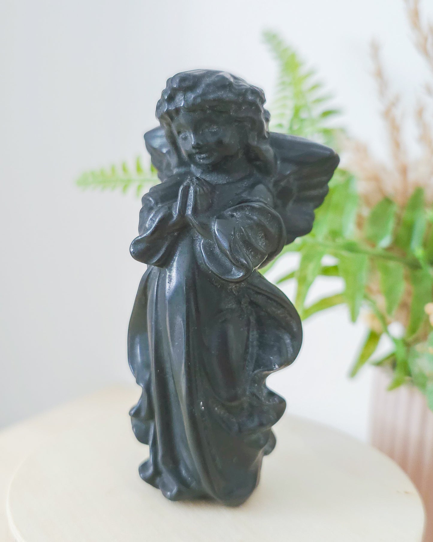 Black Obsidian Angel Carving (10cm)