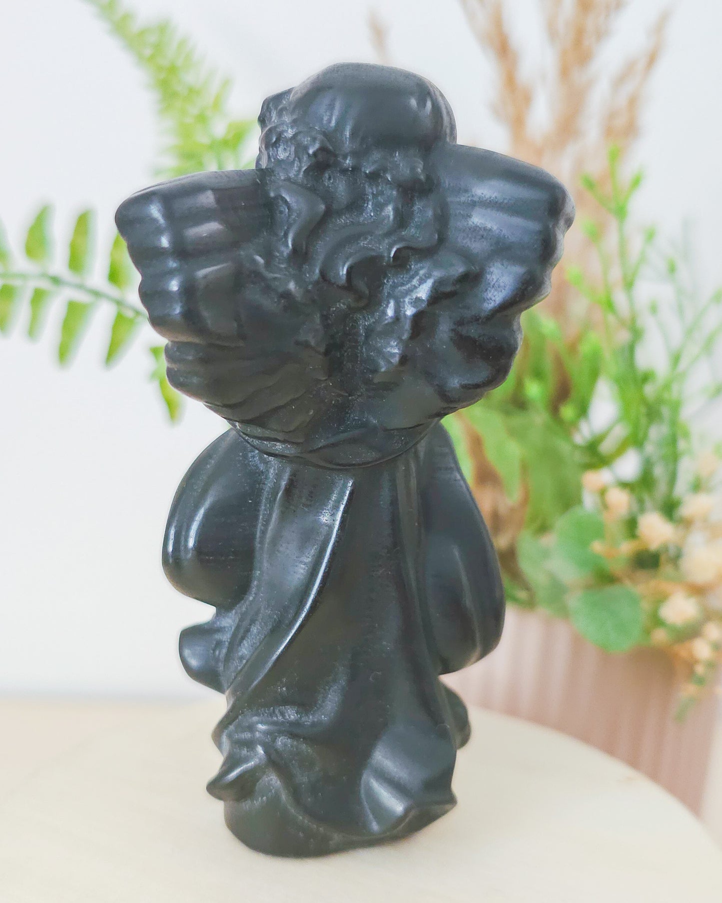 Black Obsidian Angel Carving (10cm)