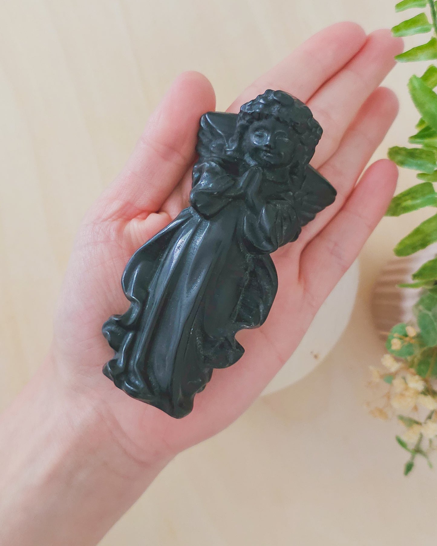 Black Obsidian Angel Carving (10cm)