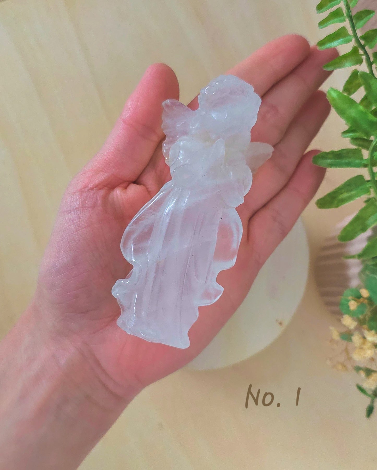 Clear Quartz Angel Carving (10cm)