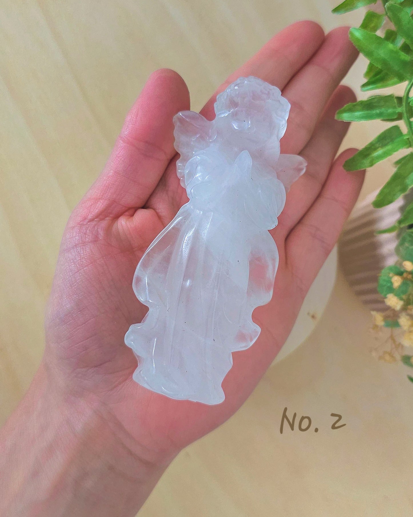 Clear Quartz Angel Carving (10cm)