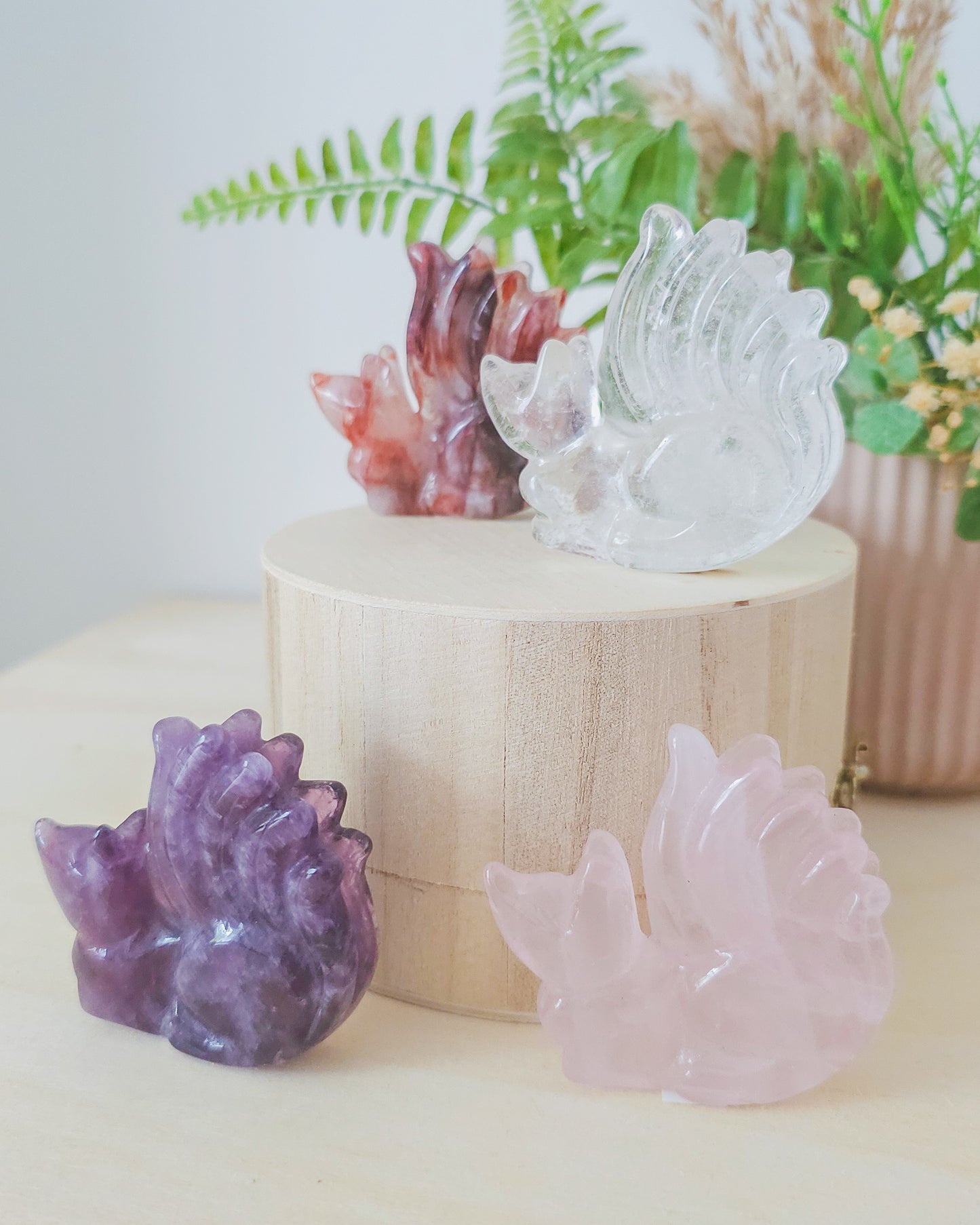 Nine-Tailed Fox Crystal Carvings