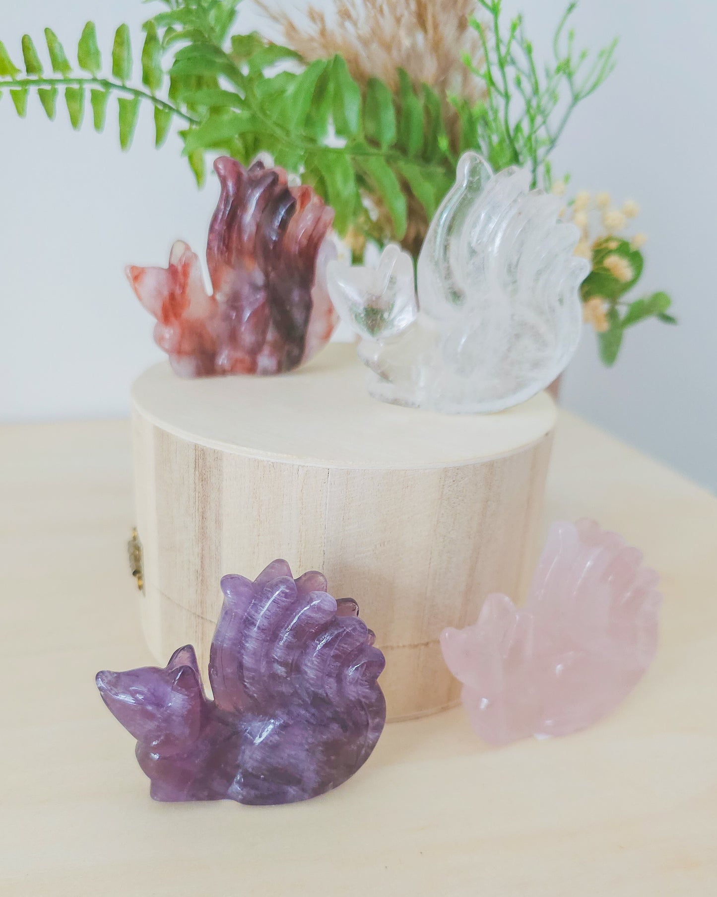 Nine-Tailed Fox Crystal Carvings