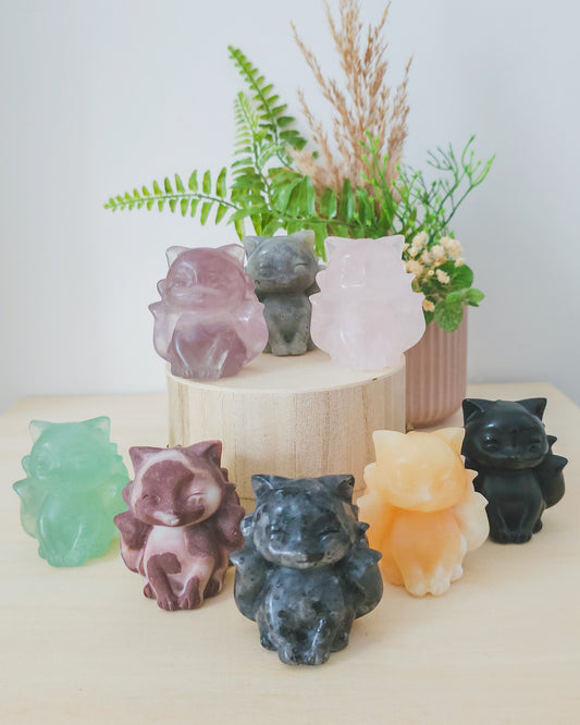 Nine-Tailed Fox Crystal Carvings