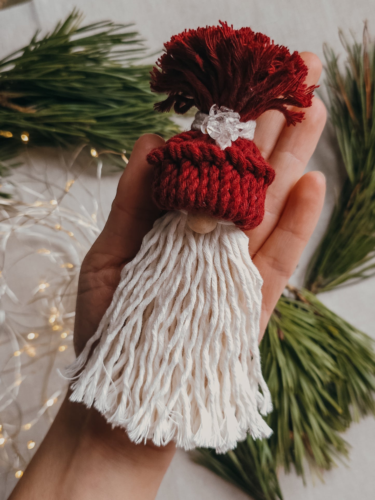 Handmade Christmas Tree Decorations with Clear Quartz and silver accents