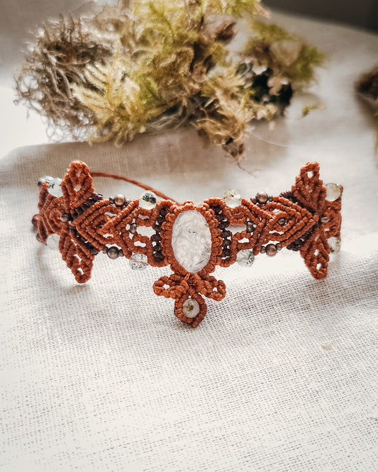 Whisper of Radiance | Handcrafted Prehnite Micromacramé Bracelet