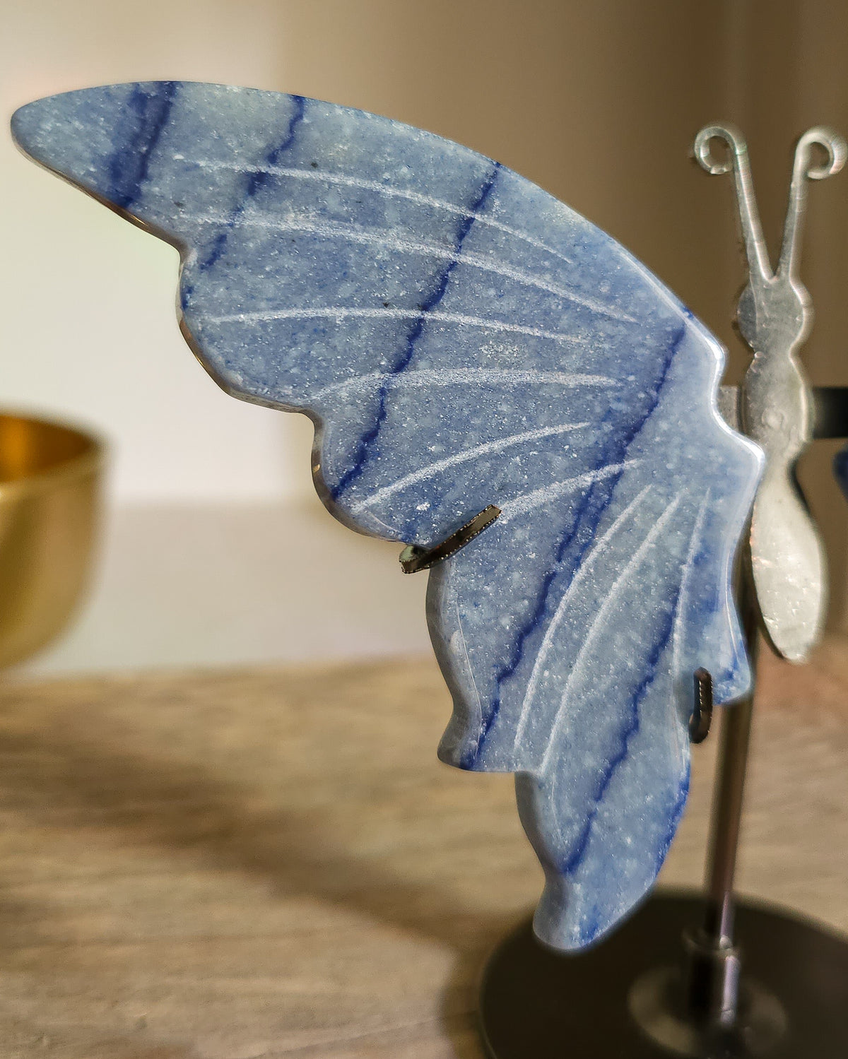 Blue Aventurine Butterfly Wings On The Stand