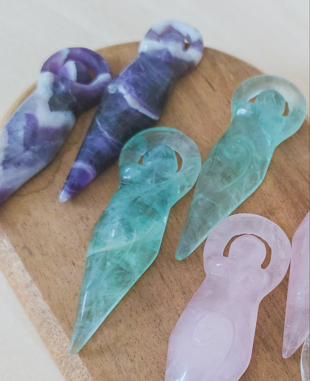 Spiral Goddess - Crystal Carvings