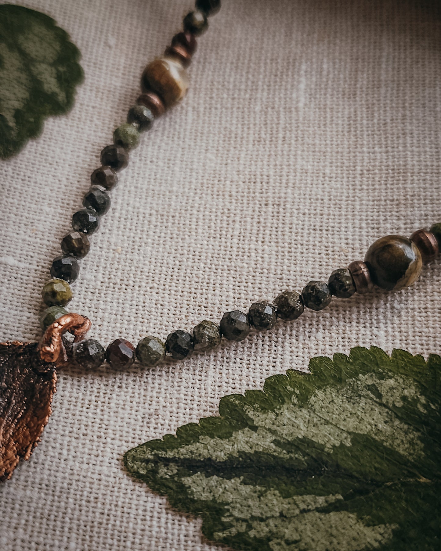 Dead Nettle Spirit with Dragon's Blood Jasper & Kambaba Jasper | Scottish Botanical Amulet