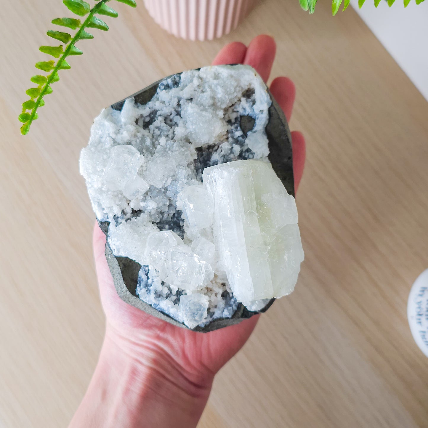 Apophylite on Chalcedony Specimen (850g)