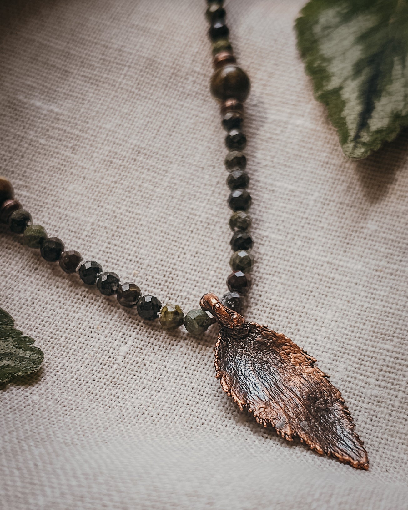 Dead Nettle Spirit with Dragon's Blood Jasper & Kambaba Jasper | Scottish Botanical Amulet