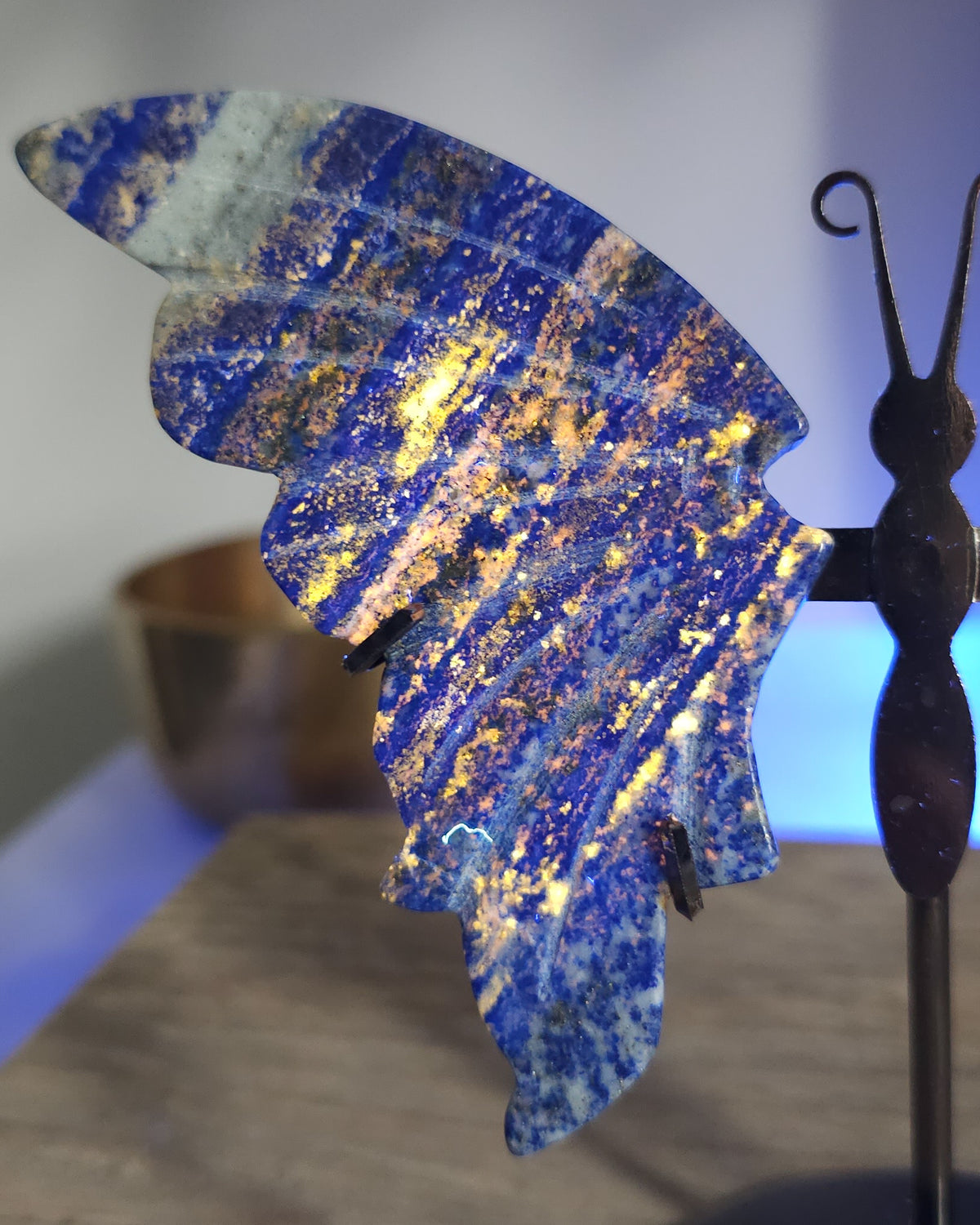 Lapis Lazuli Butterfly Wings On The Stand