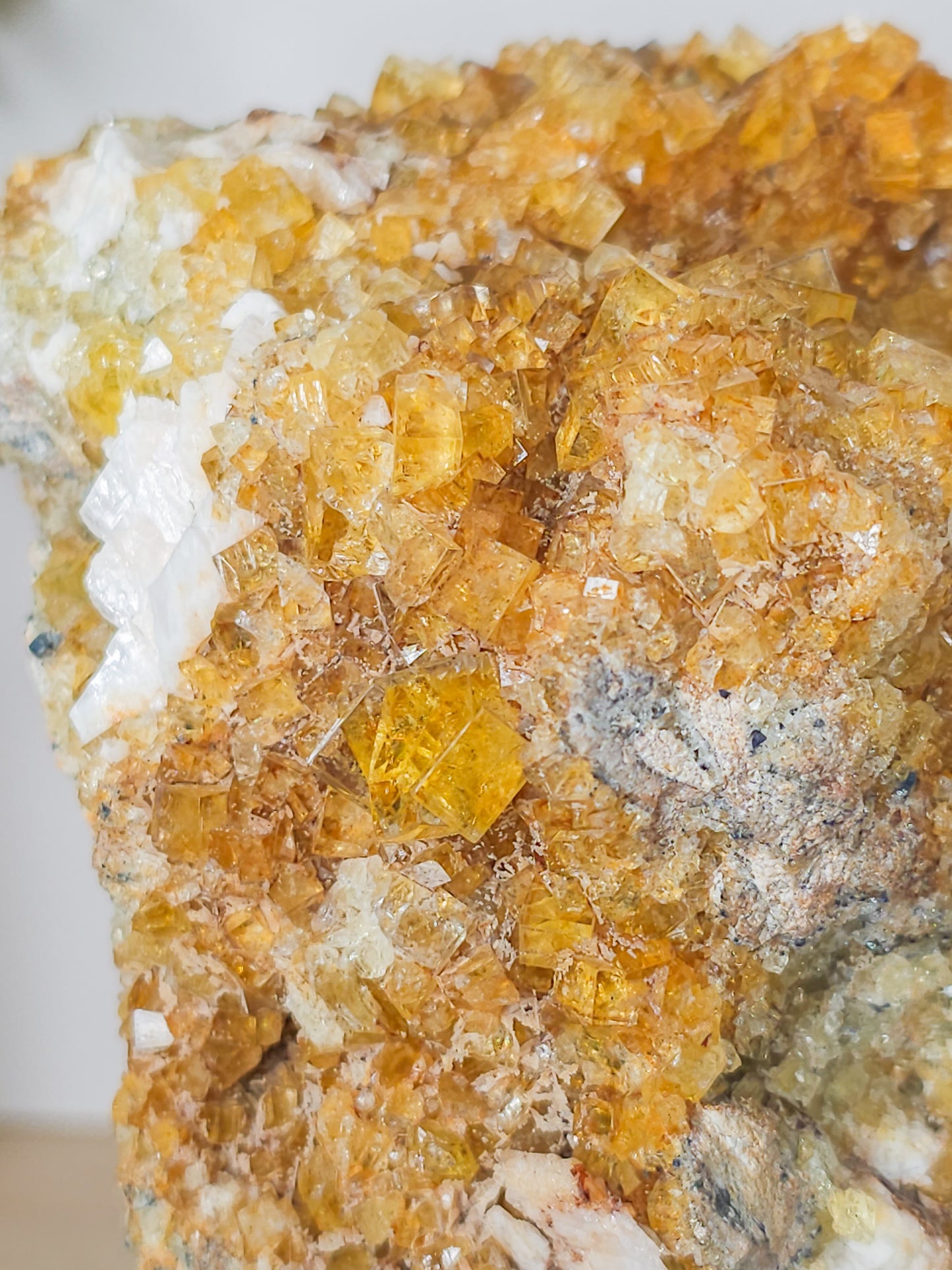 Yellow British Fluorite with Calcite Specimen