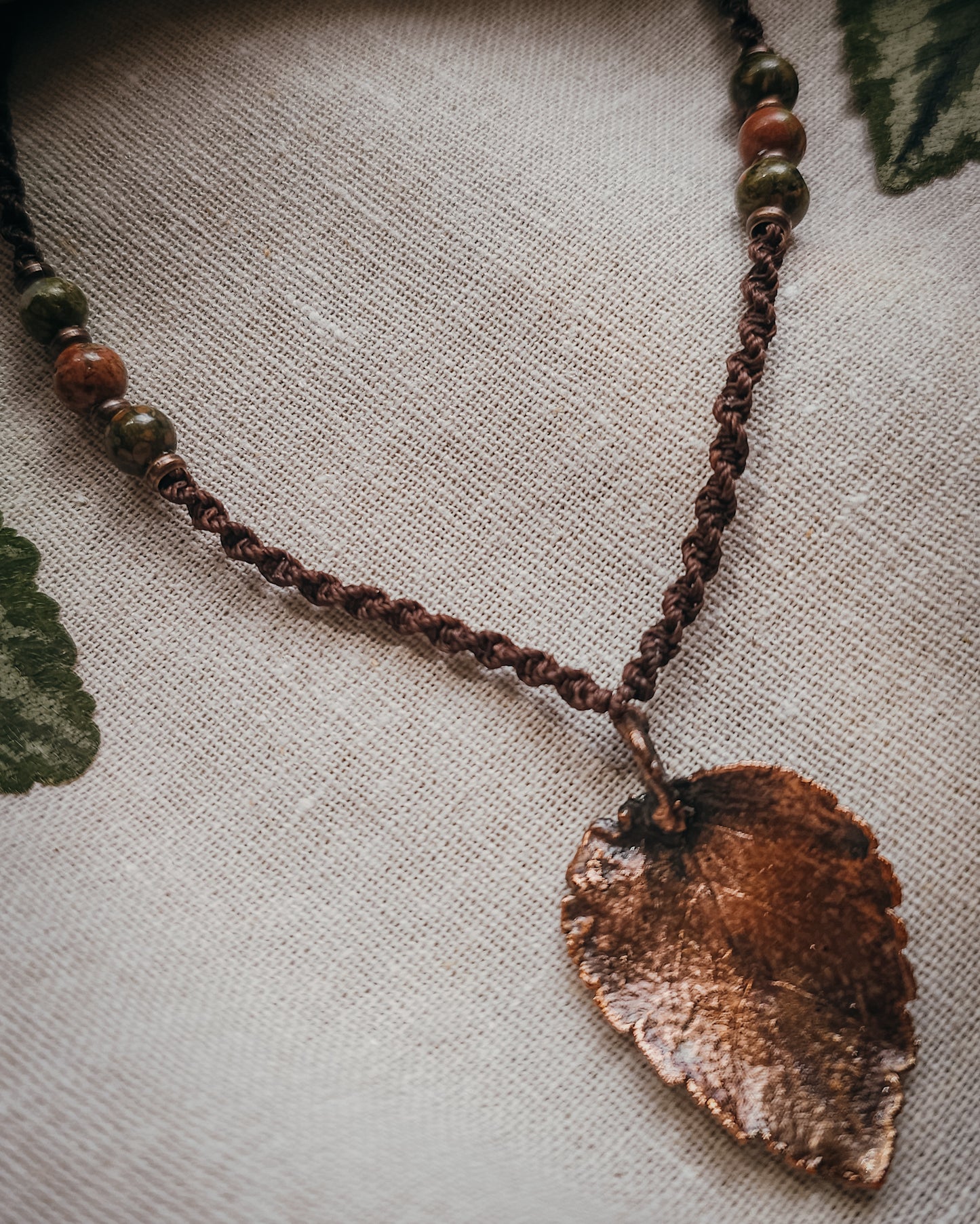 Dead Nettle Spirit with Unakite | Scottish Botanical Amulet