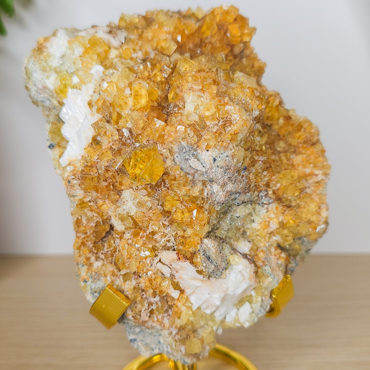 Yellow British Fluorite with Calcite Specimen