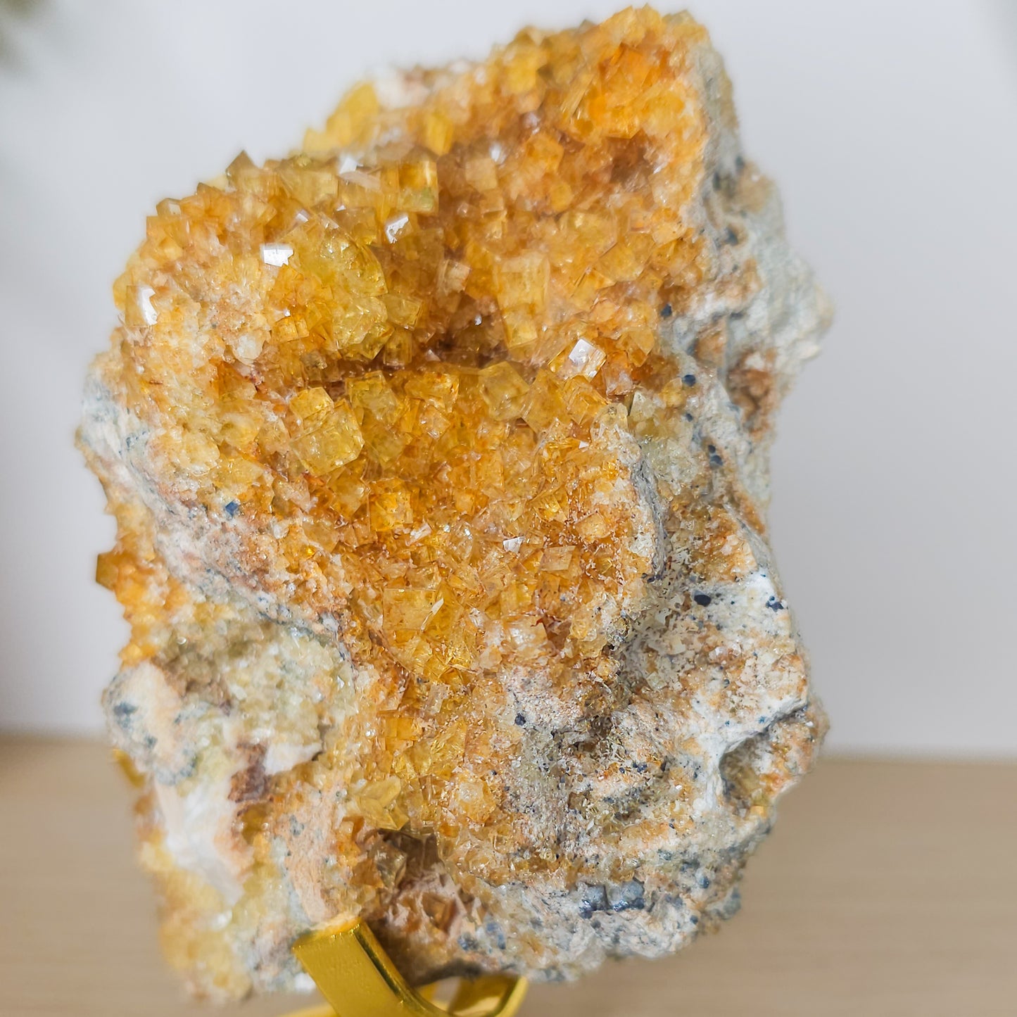 Yellow British Fluorite with Calcite Specimen