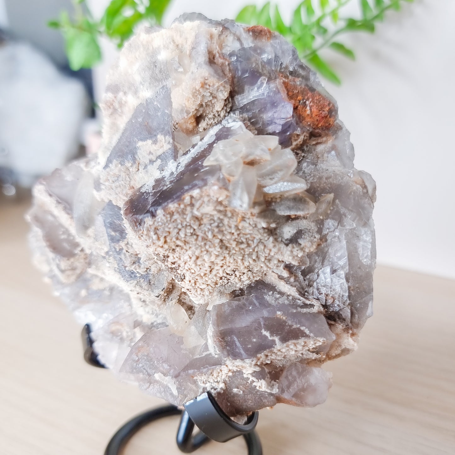 Black Fluorite with Dogtooth Calcite