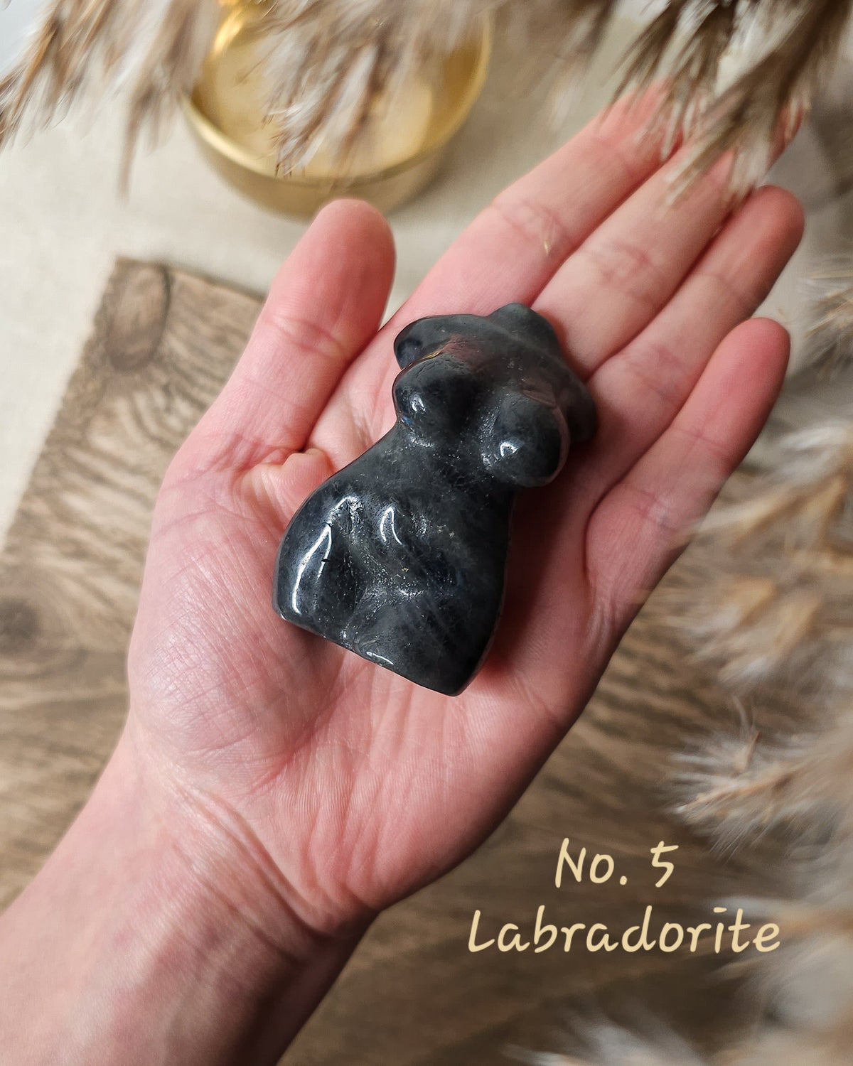 Crystal Goddess body carving Dream Amethyst, showing natural colours and patterns.
