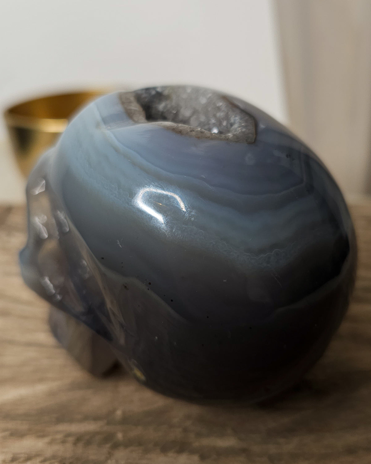 Druzy Agate | Crystal Skull Carving
