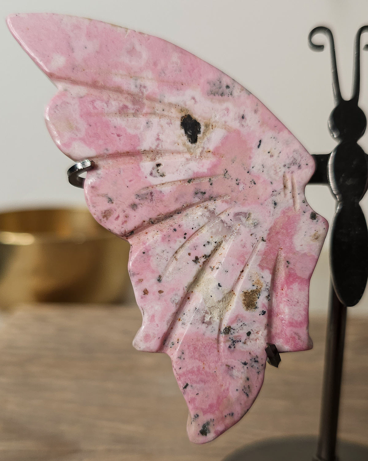 Peruvian Rhodonite | Crystal Butterfly Wings On The Stand