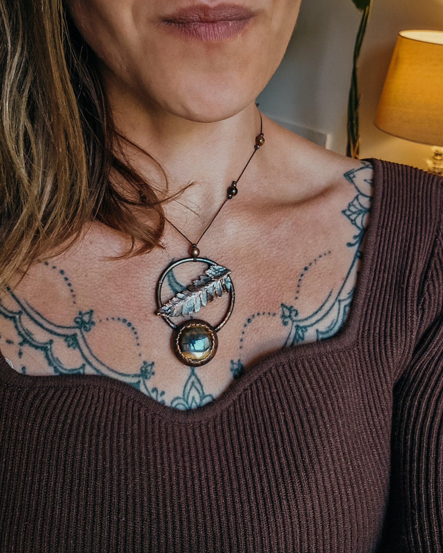 Fern Spirit with Tiger's Eye | Scottish Botanical Amulet