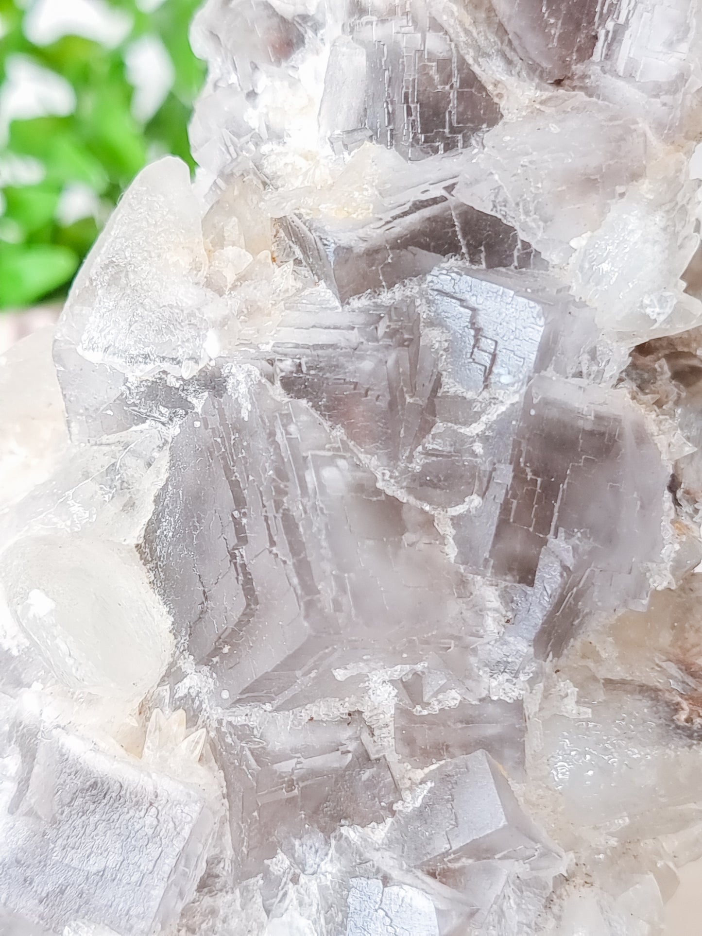 Black Fluorite With Dogtooth Calcite