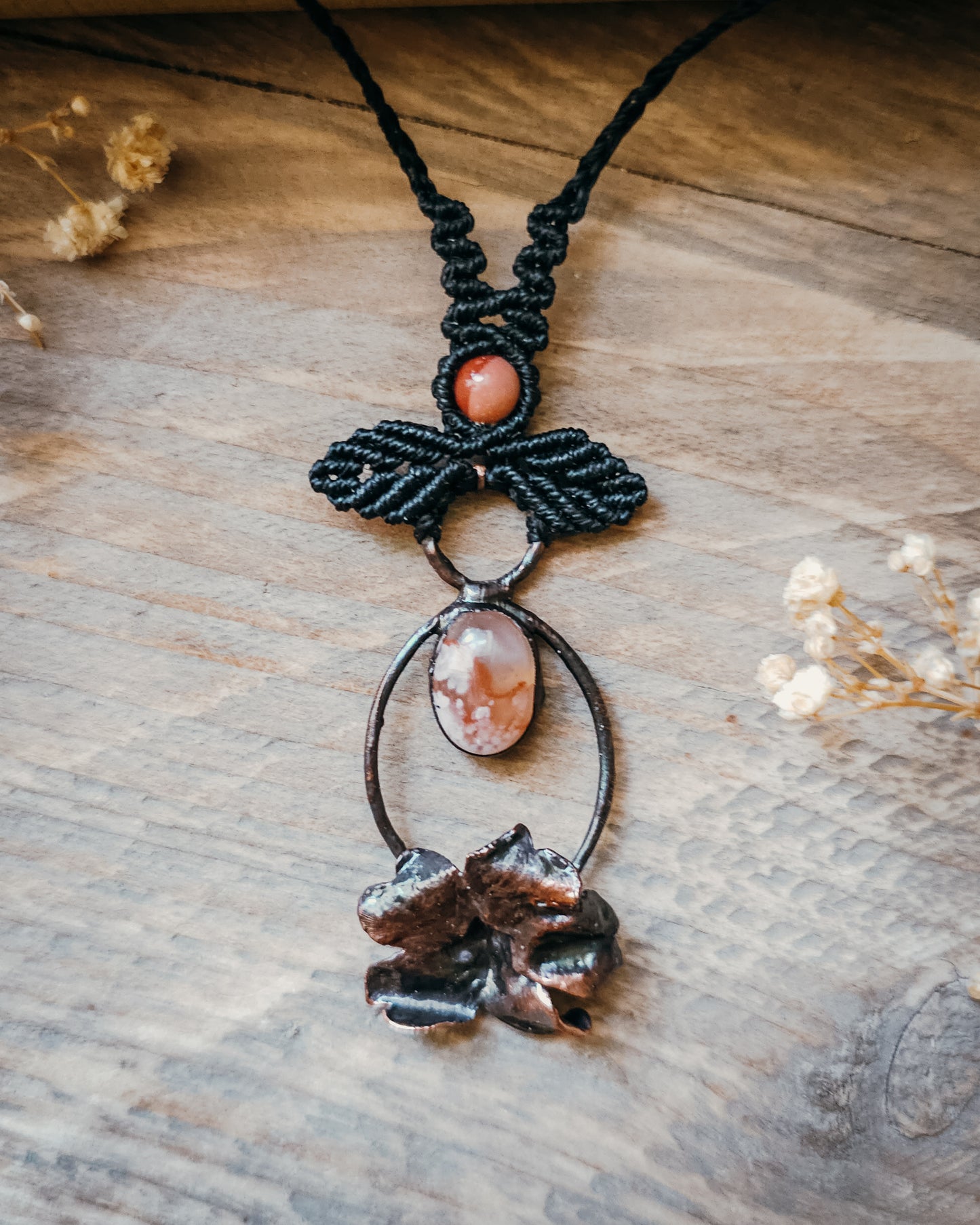 Primrose Spirit with Flower Agate and Mookaite | Scottish Botanical Amulet