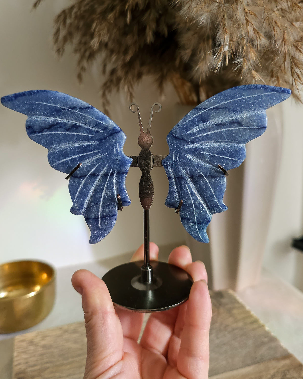 Blue Aventurine Butterfly Wings On The Stand