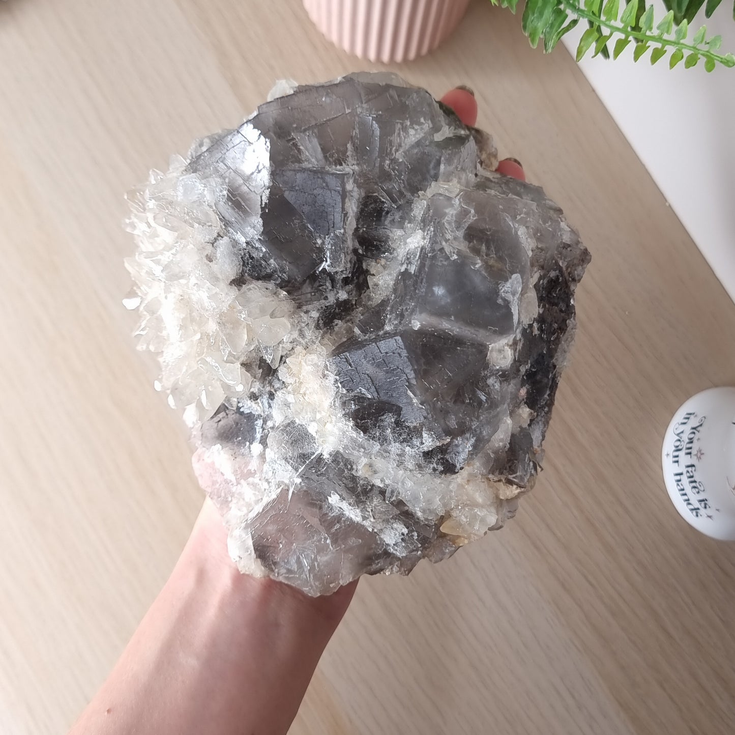 Black Fluorite with Dogtooth Calcite Specimen (2.16kg)