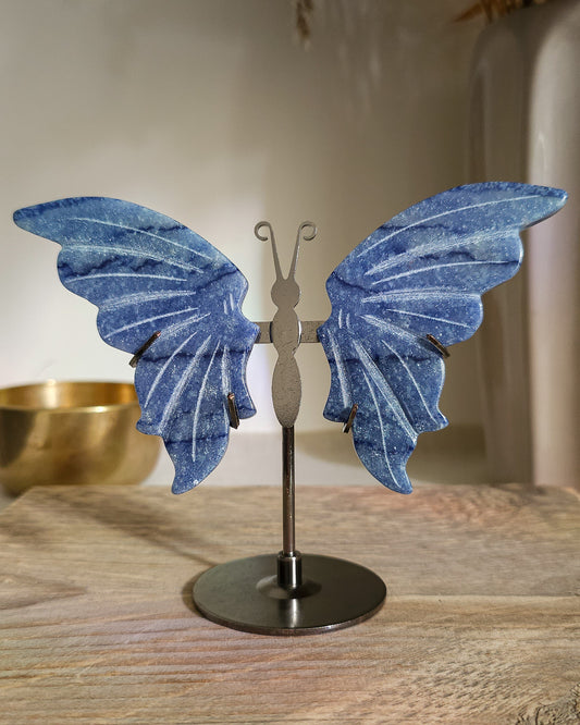 Blue Aventurine | Crystal Butterfly Wings On The Stand