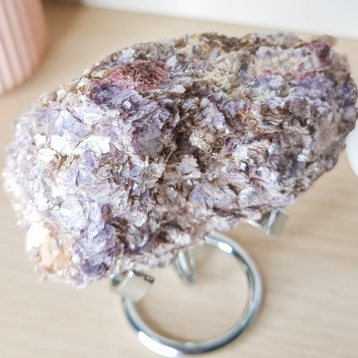 Pink Tourmaline in Lepidolite Specimen