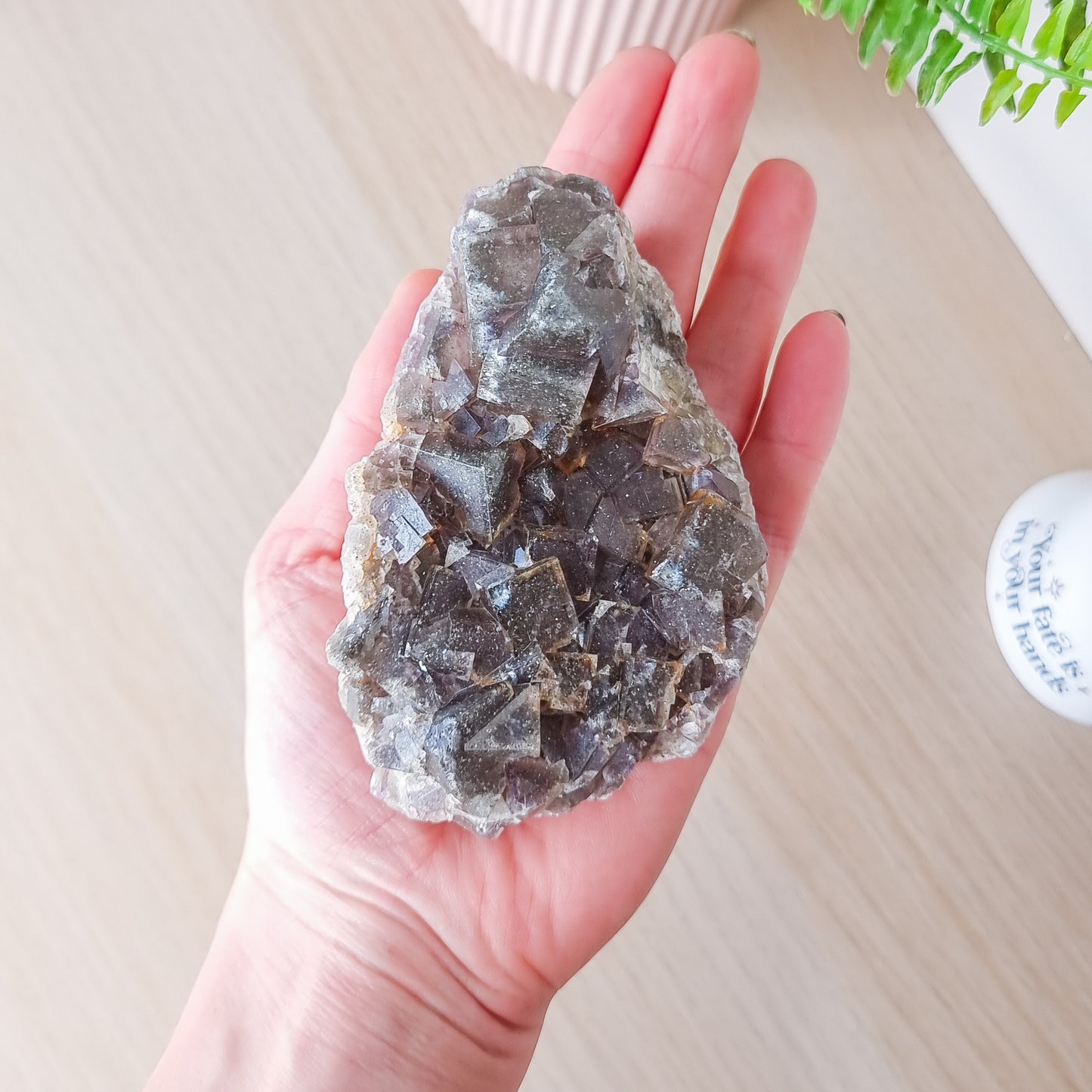 Black, Purple and Yellow Fluorite Specimen with Pyrite Inclusions