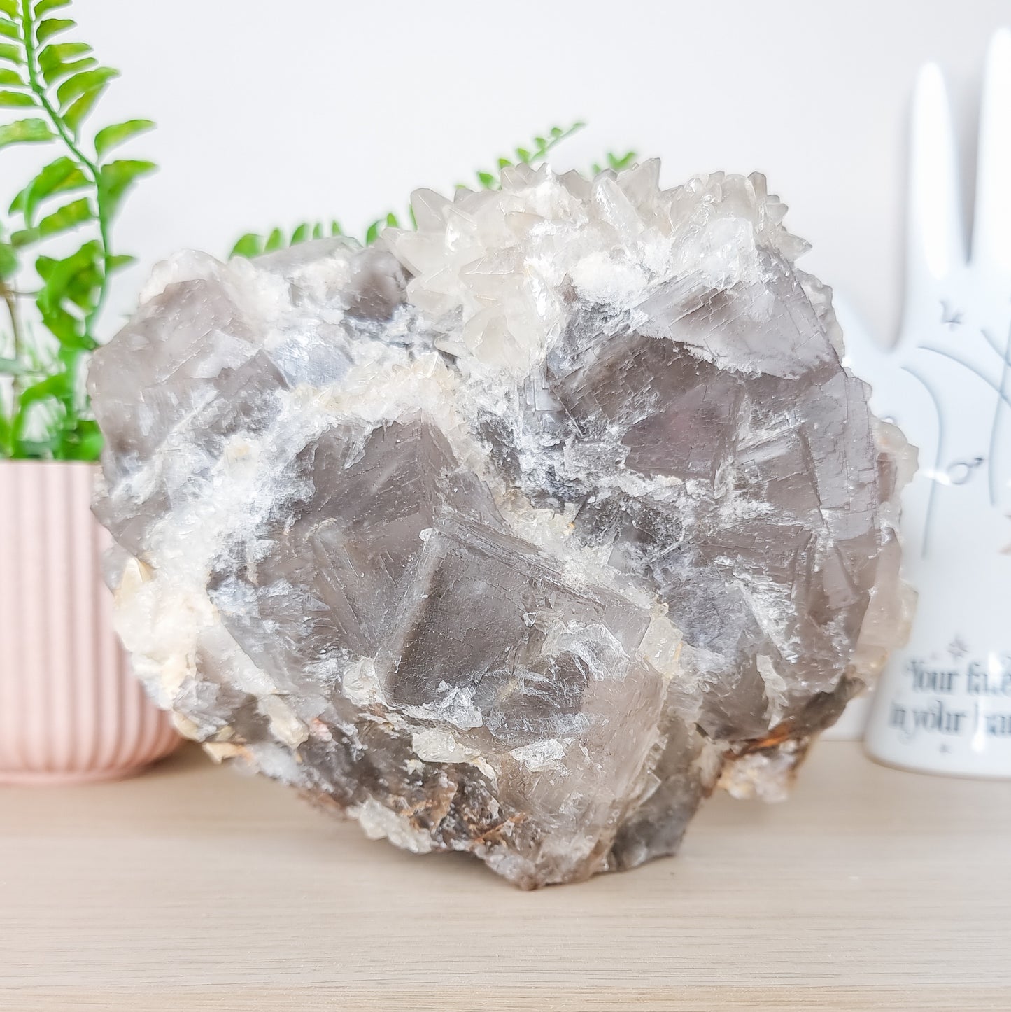 Black Fluorite with Dogtooth Calcite Specimen (2.16kg)