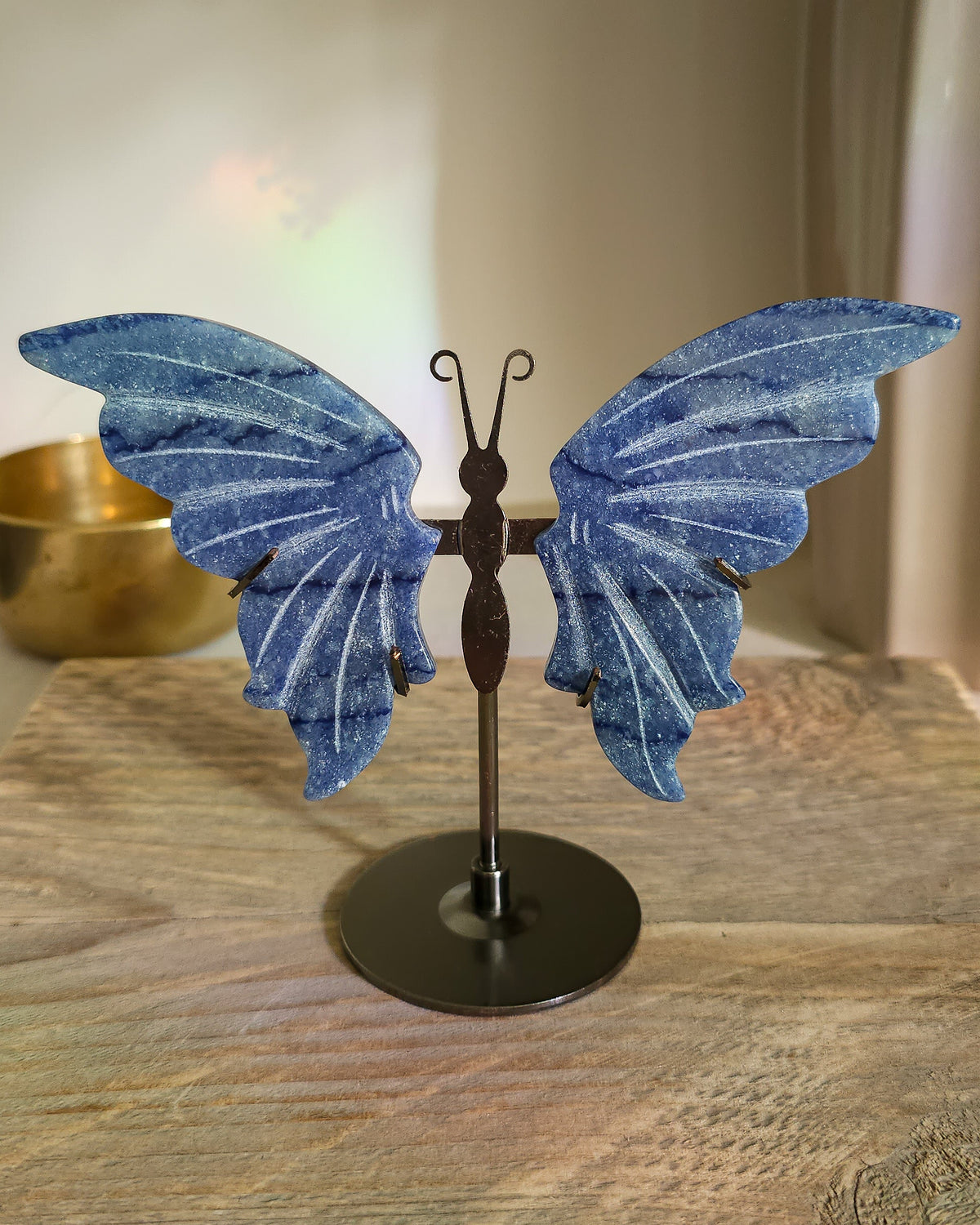 Blue Aventurine Butterfly Wings On The Stand