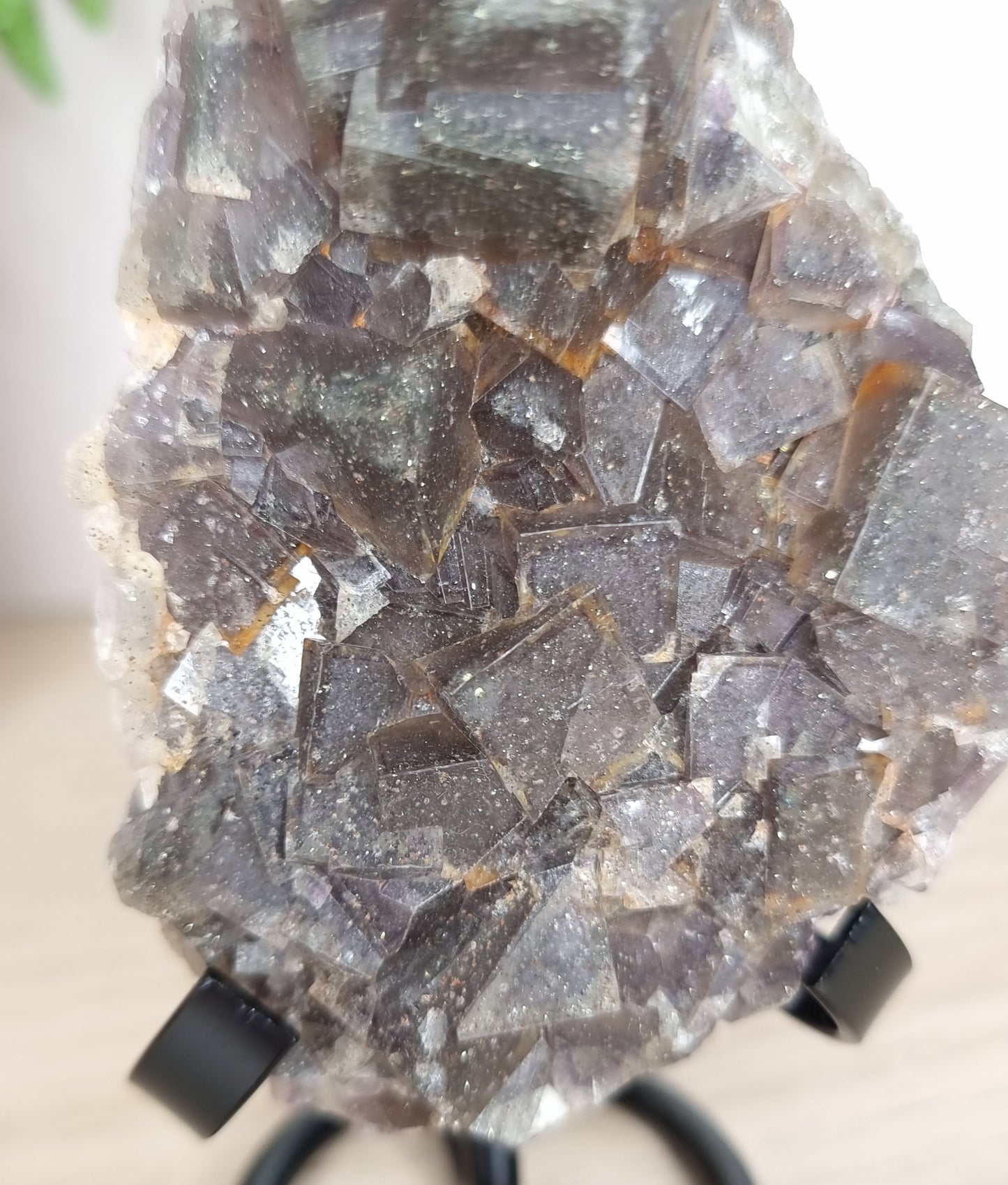 Black, Purple and Yellow Fluorite Specimen with Pyrite Inclusions