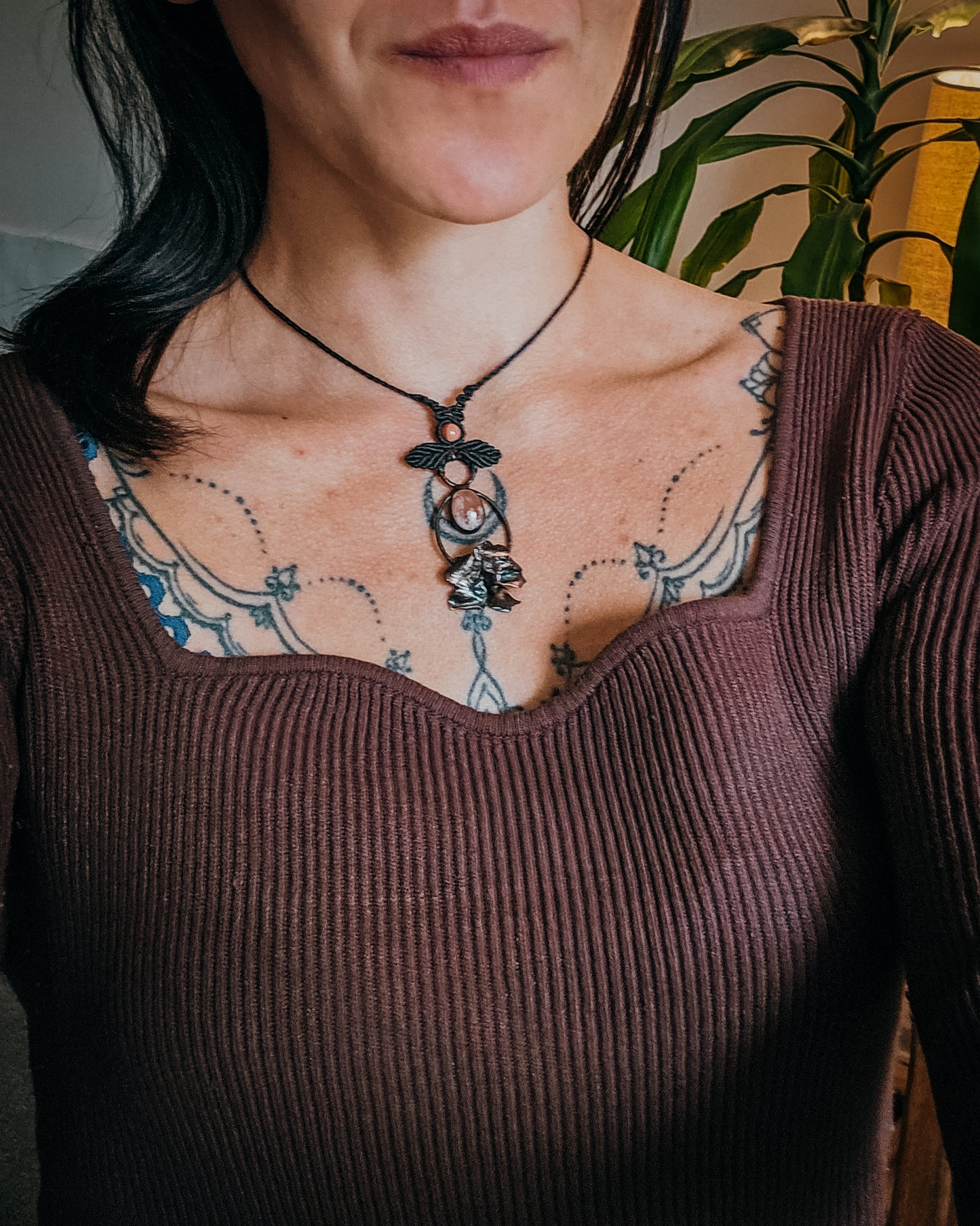 Primrose Spirit with Flower Agate and Mookaite | Scottish Botanical Amulet